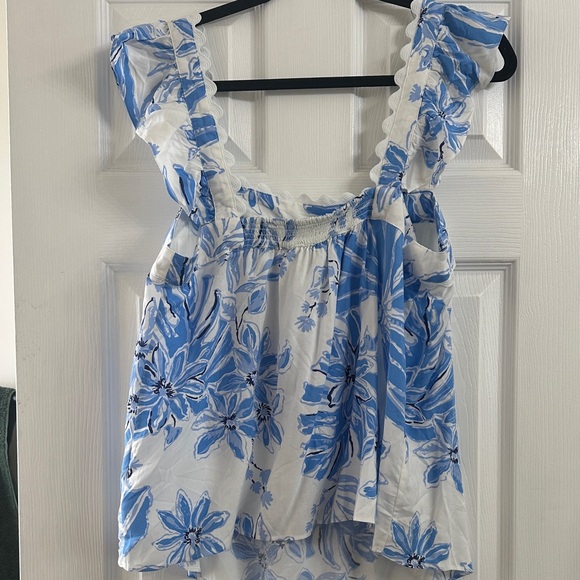Lilly Pulitzer GYAH Sleeveless top resort white jet set jungle size L NWT - Picture 3 of 4